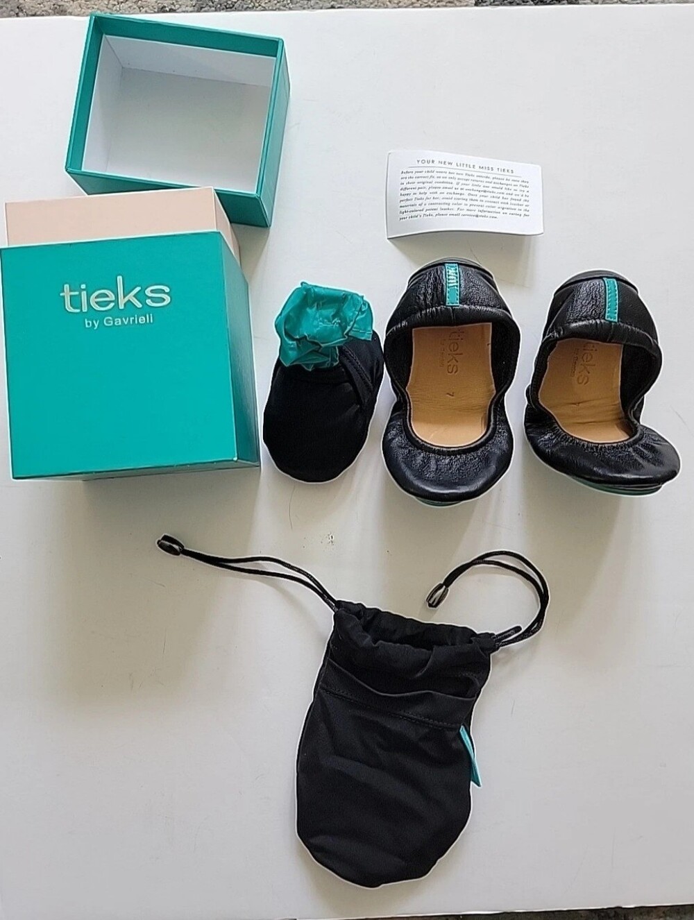 Tieks By Gavrieli Kids Black Ballet Flats New 7